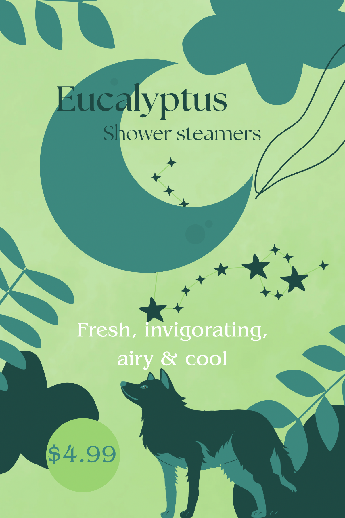 Eucalyptus Full Moon Wolf Shower Steamer🐺🚿
