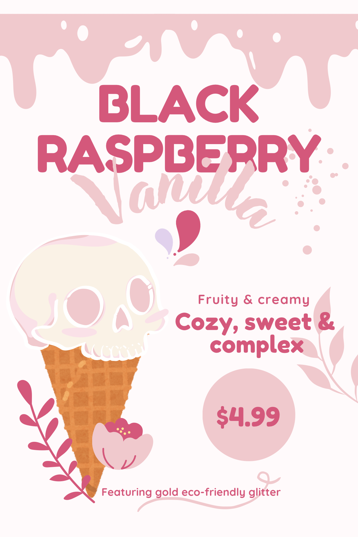 Spooky Scoop Raspberry Vanilla Bath Bomb 💀🍦