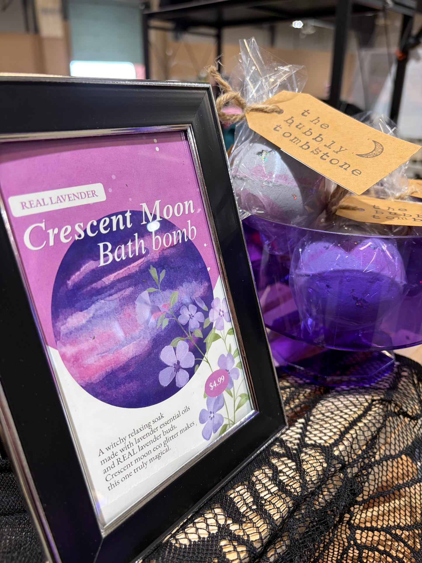 Witchy Crescent Lavender Moon Bath Bomb 🪻🌙