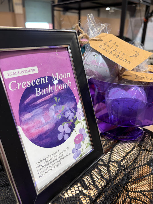 Witchy Crescent Lavender Moon Bath Bomb 🪻🌙