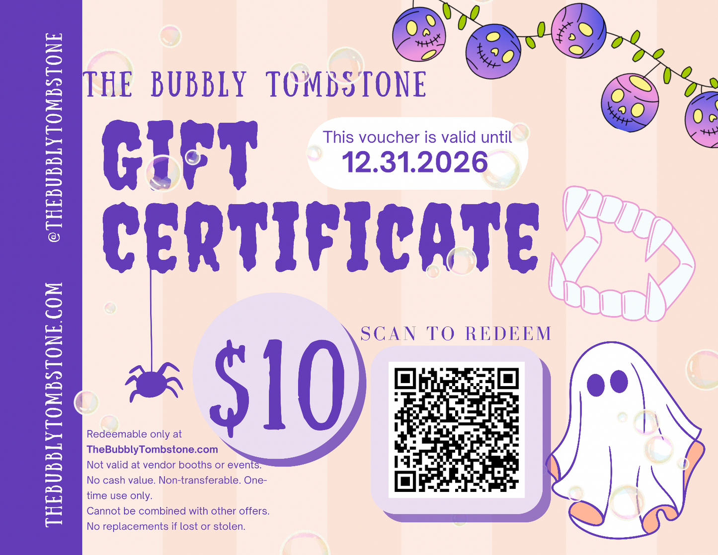 The Bubbly Tombstone Gift Card
