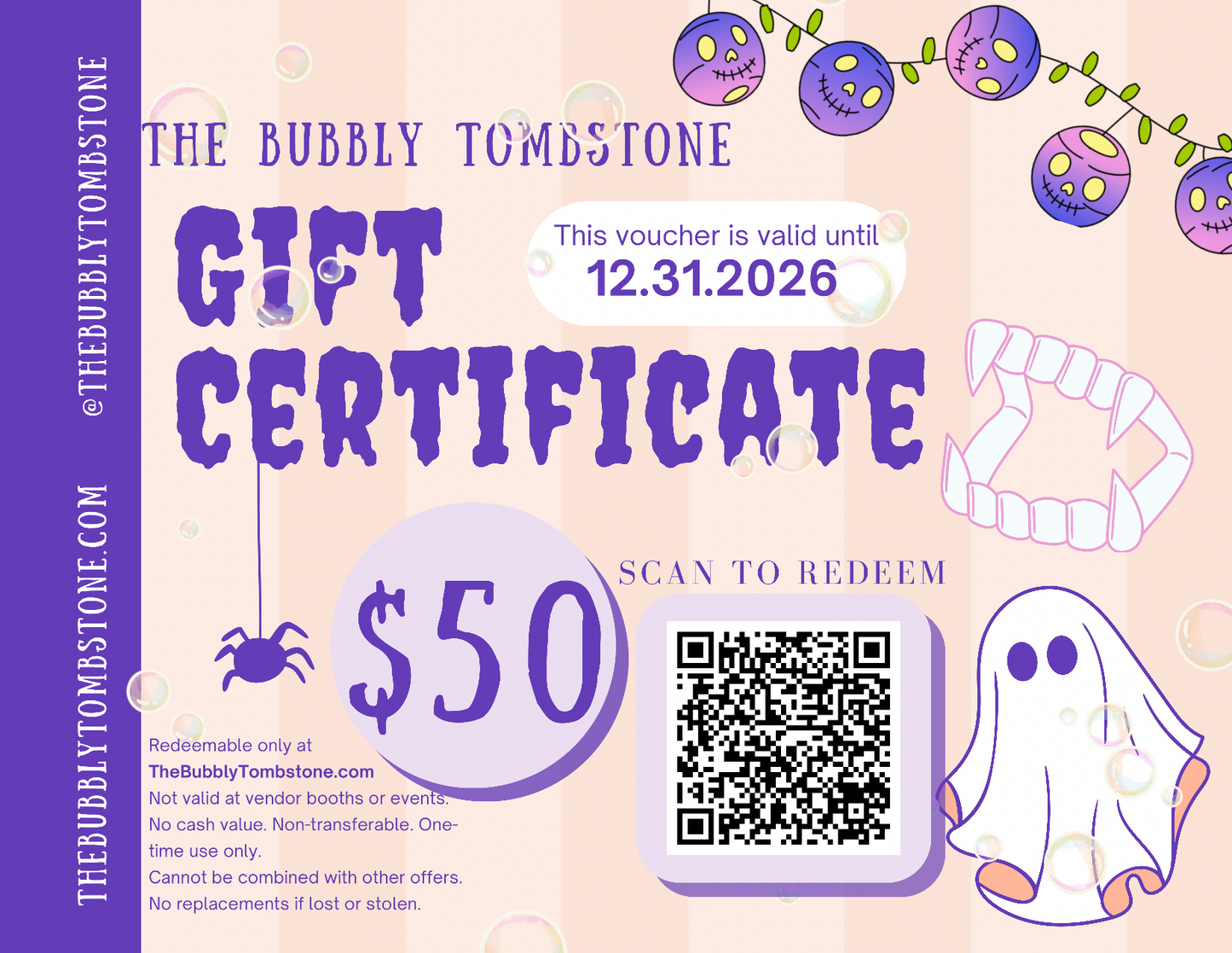 The Bubbly Tombstone Gift Card